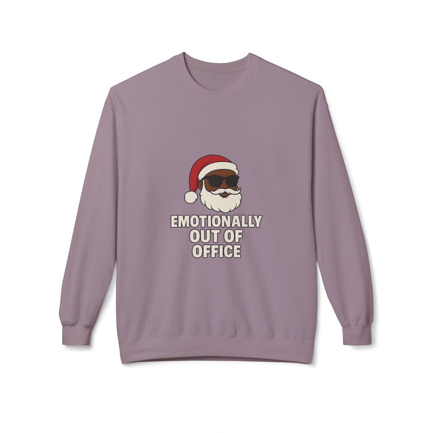 Sarcastic Santa Sweatshirt — "Emotionally Out of Office" Santa Crewneck Holiday Sweatshirt