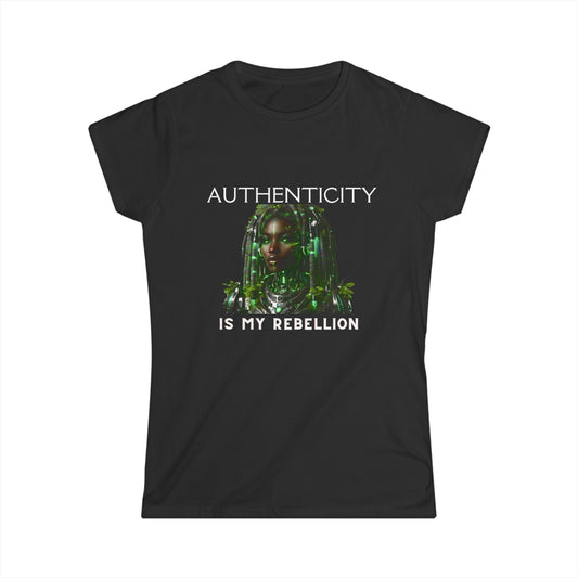 AUTHENTICITY IS MY REBELLION- Black Softstyle Tee