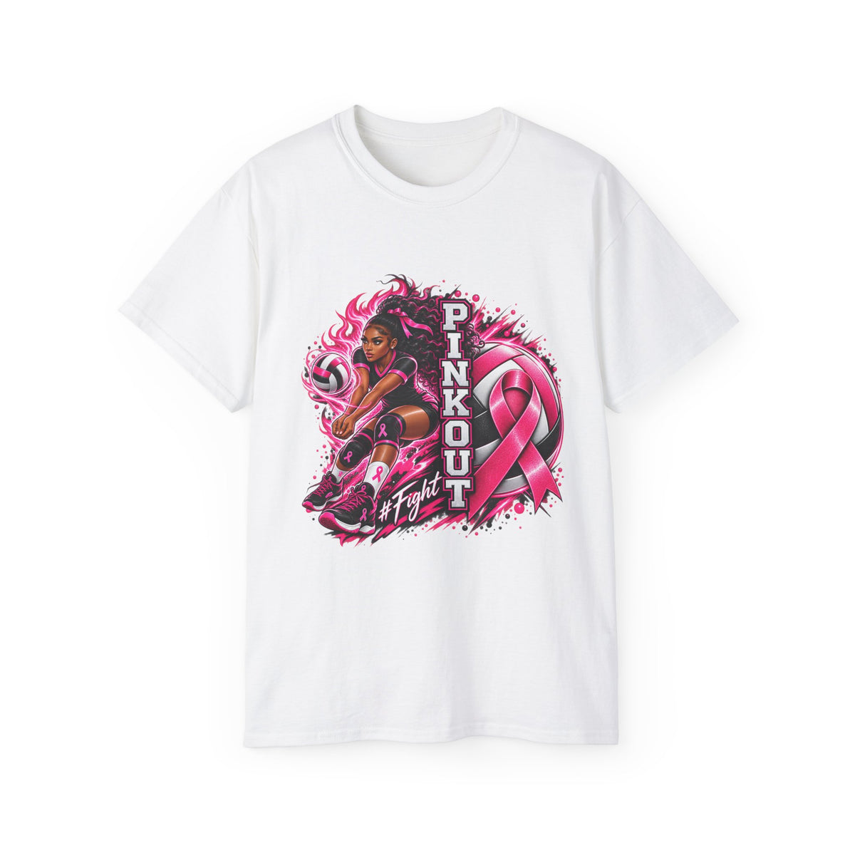 Pink Out Volleyball Tee - Breast Cancer Awareness - #Fight