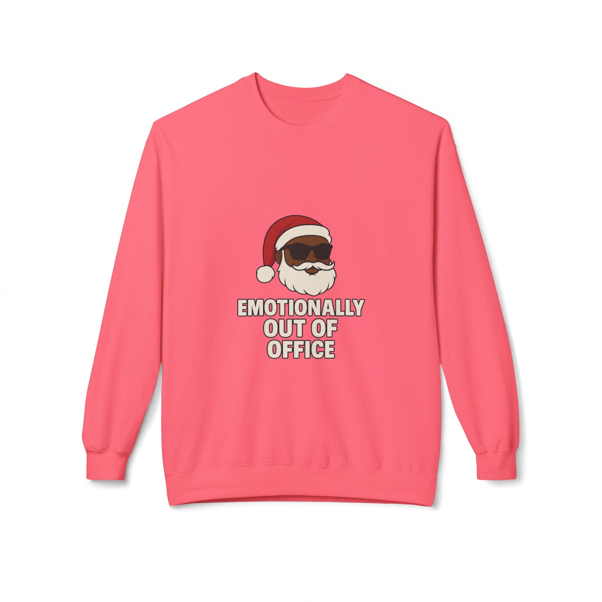 Sarcastic Santa Sweatshirt — "Emotionally Out of Office" Santa Crewneck Holiday Sweatshirt