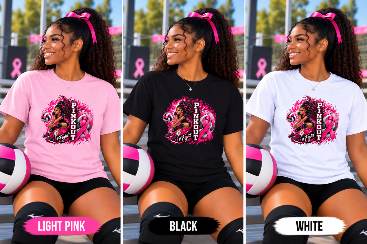 Pink Out Volleyball Tee - Breast Cancer Awareness - #Fight