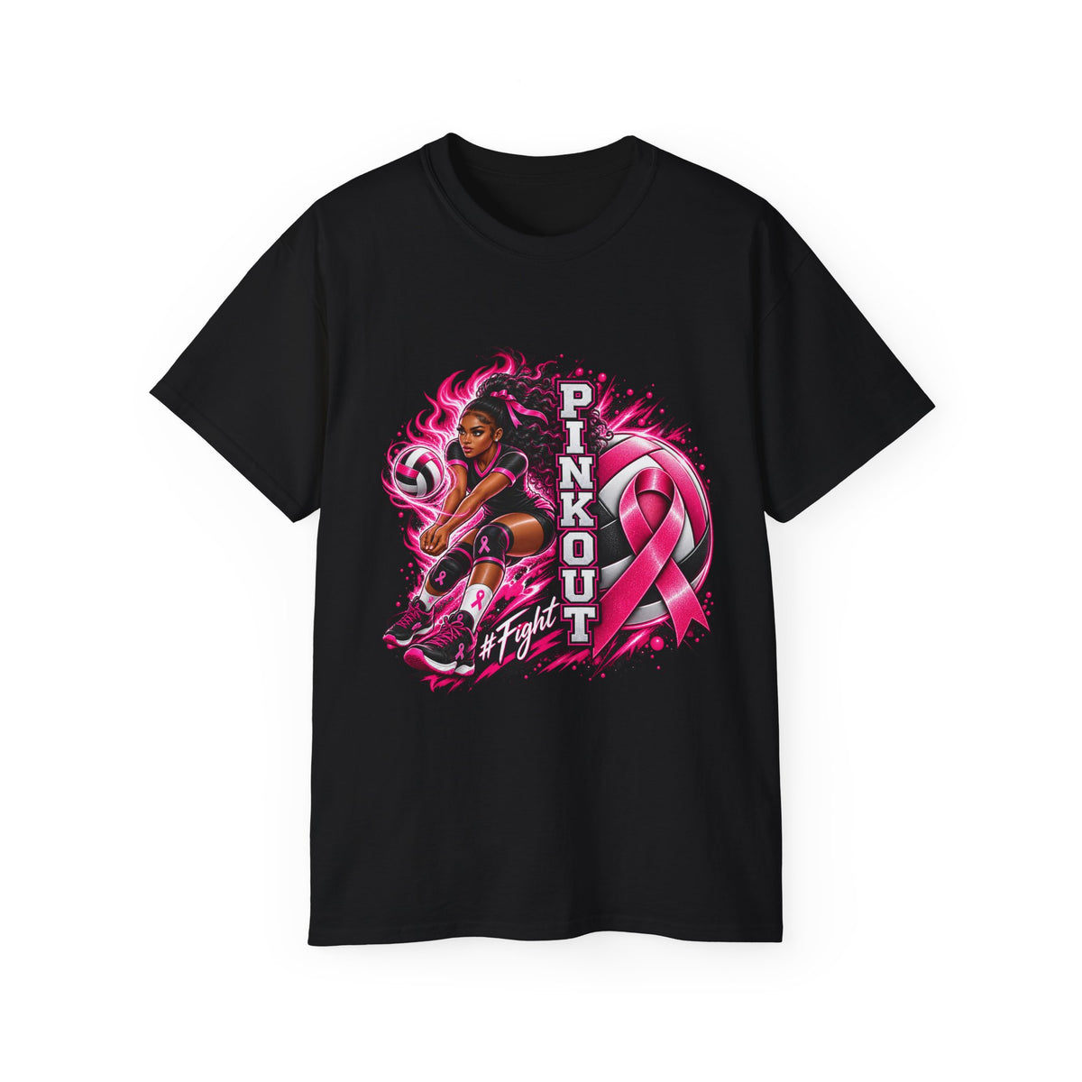 Pink Out Volleyball Tee - Breast Cancer Awareness - #Fight