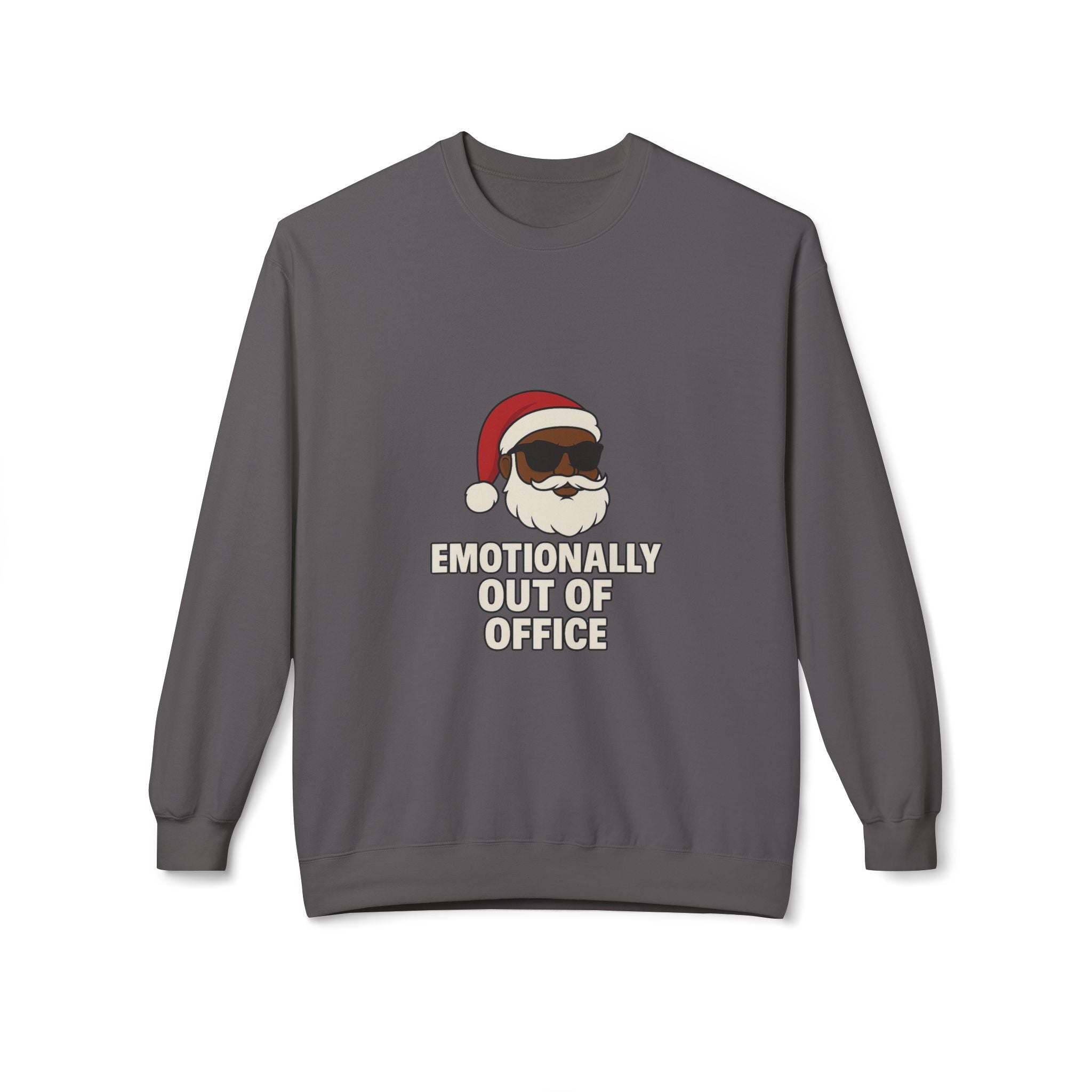 Sarcastic Santa Sweatshirt — "Emotionally Out of Office" Santa Crewneck Holiday Sweatshirt