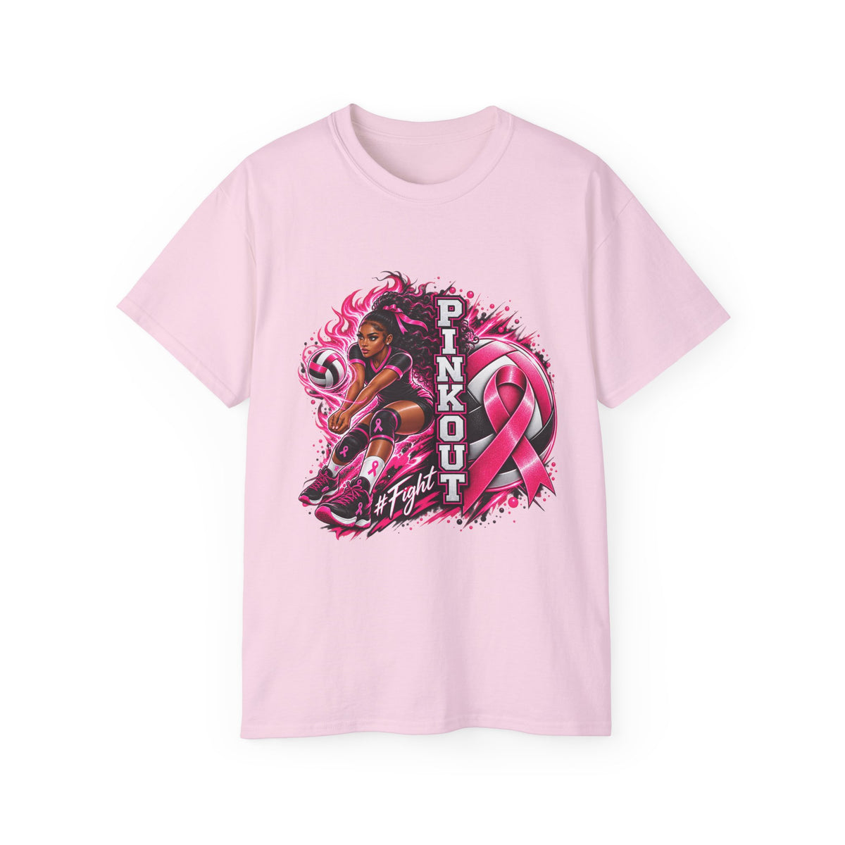 Pink Out Volleyball Tee - Breast Cancer Awareness - #Fight